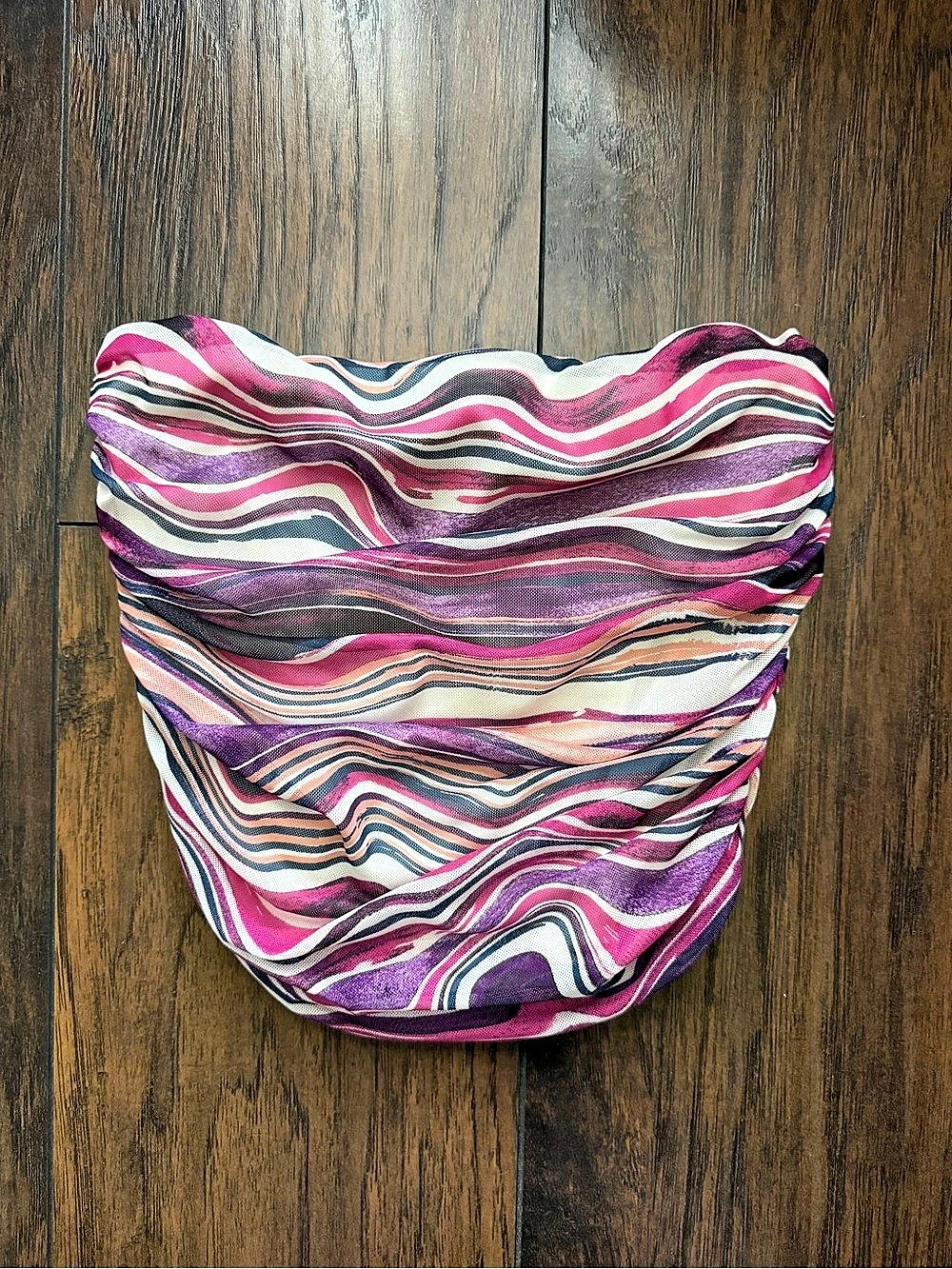 Abstract Wave Print Tank Top in Pink & Purple Size Small